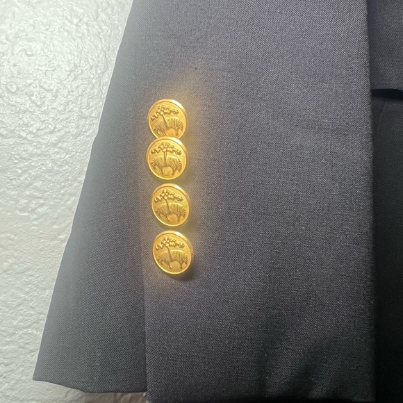 Brooks Brothers 346 Black Wool Two-Button Blazer Gold Button Women Size 6 - Picture 3 of 9